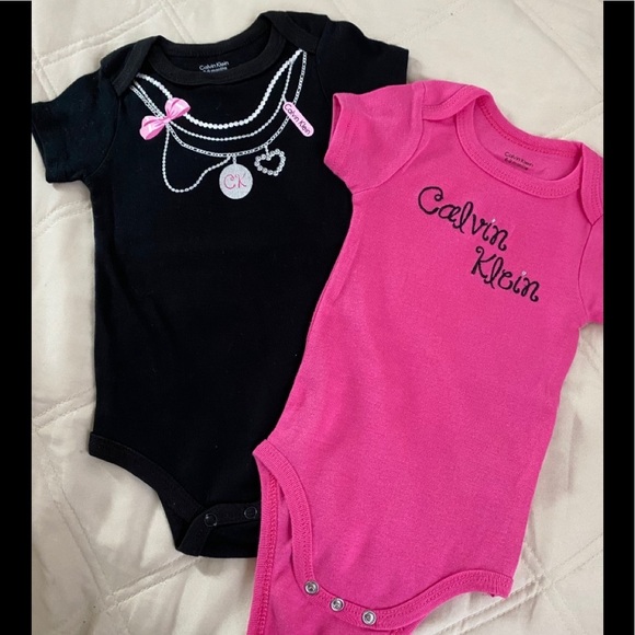 NWOT- Calvin Klein- Baby Girl Onesies (x2) 6-9 mo. - Picture 1 of 1